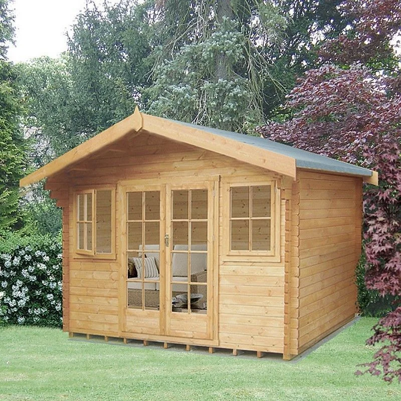 Shire Clipstone 13' 8" x 9' 9" Apex Log Cabin - Premium 44mm Cladding Tongue & Groove