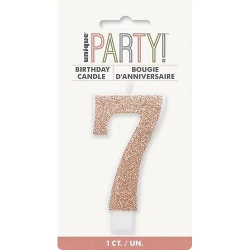 Pet comb: used to comb pet hair,Numeral Candle 7 Glitter Rose Gold