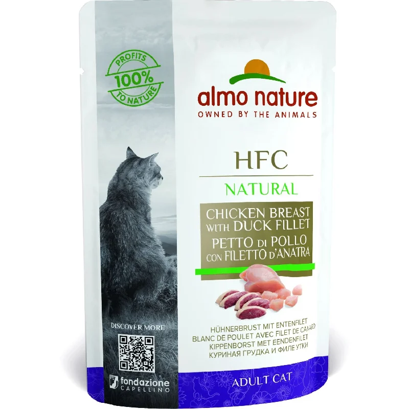 ALMO NATURE HFC Natural kesica za mačke, Pileći file i Pačetina, 55g