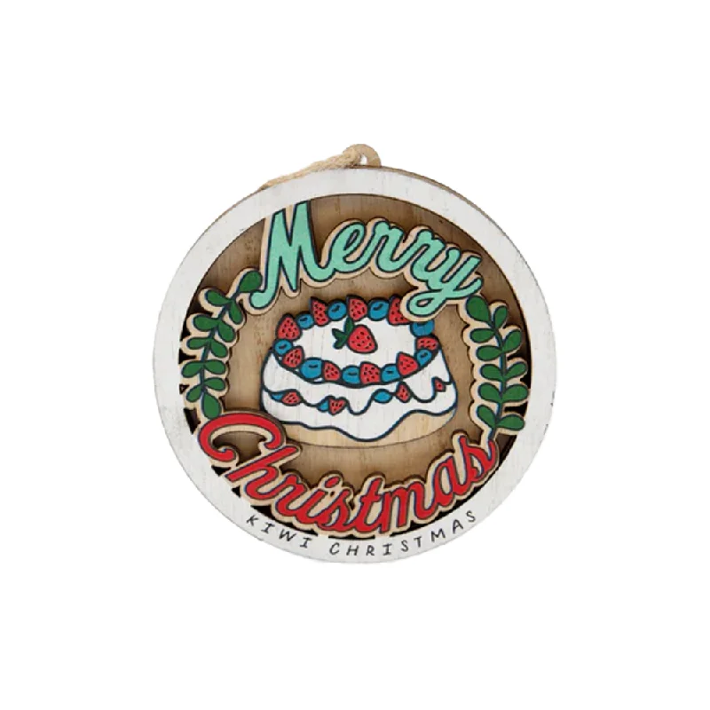 Moana Road Wooden Christmas Decoration Pavlova