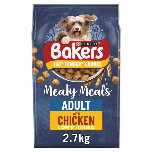 - Dog food recommendations for multi-dog householdsBakers Meaty Meals Chicken Dry Dog Food    2.7kg