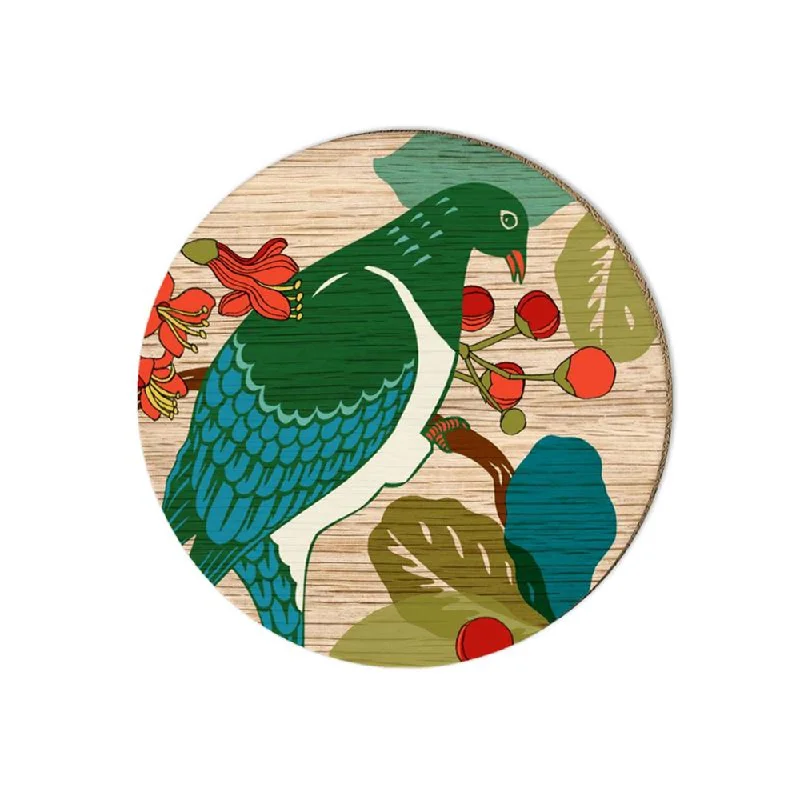 Screenprint Kererū Coaster