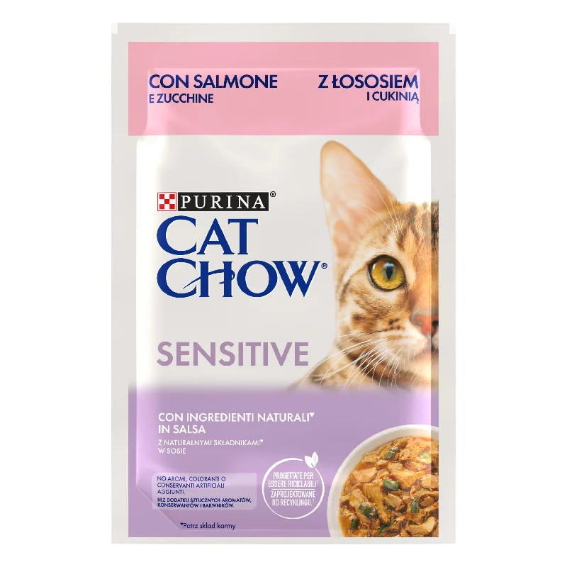 CAT CHOW Kesica za mačke Sensitive s lososom u sosu, 85g