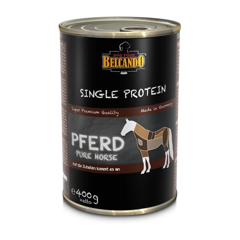 Dog FoodBelcando single protein tins, 400g - Horse