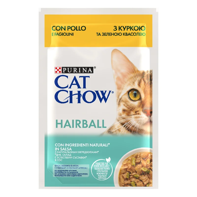 CAT CHOW Kesica za mačke Hairball s piletinom u sosu, 85g