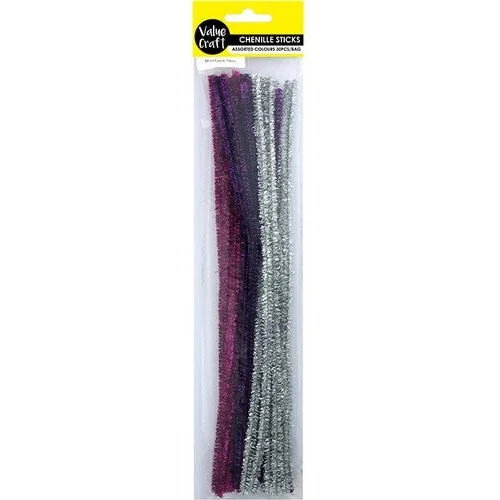 remove dead hair and dandruff, and promote pet skin health.Chenille Sticks Pipe Cleaners - Glittery Purple & Silver