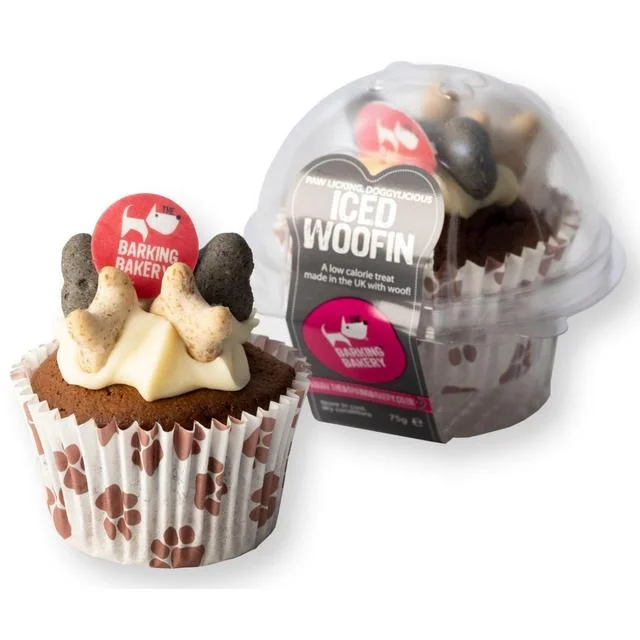 - Special food for senior dogsThe Barking Bakery Woofin Dog Treat Muffin Vanilla Vanilla Yogurt Icing   95g