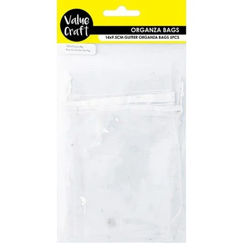 Pet grooming and cleaning products:Glitter Organza Bags - White & Silver