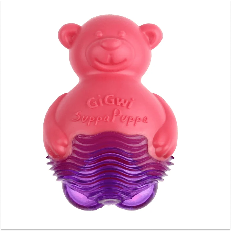 10. **Dog bathing brush massage**GiGwi Suppa Puppa Bear Toy for Dogs (Pink & Purple)