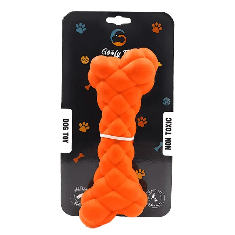 4. **Pet toys are bite-resistant and wear-resistant**Goofy Tails Non Toxic Rubber Squeaky Bone Toy for Dogs