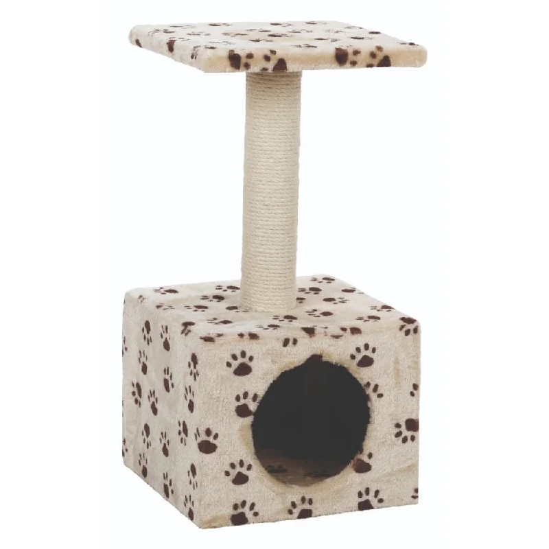 6. **Cat nest winter warmth**Trixie Junior Zamora Scratching Post with Paw Print Toy for Cats (Beige)